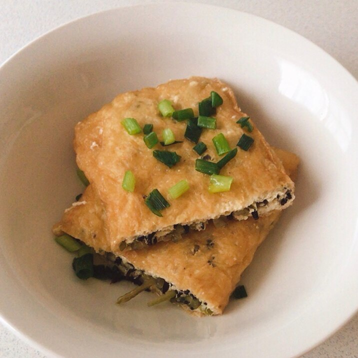 油揚げのひじき豆腐詰め煮